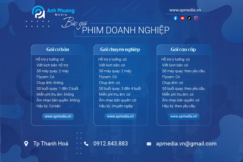 Báo giá làm TVC doanh nghiệp tại Thanh Hóa